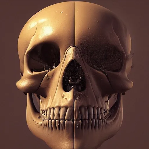 Image similar to portrait_of_a_melting_skull._intricate_abstract._intricate_artwork._by_Tooth_Wu_wlop_beeple_dan_mumford._octane_render_trending_on_artstat