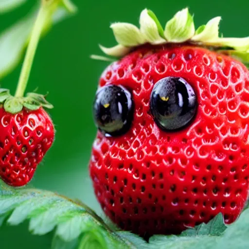 Image similar to strawberry creature with multiple eyes