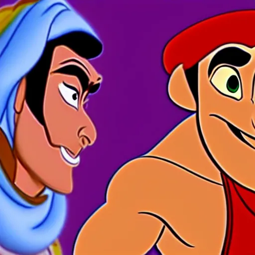 Prompt: Abu from Aladdin wearing an ammo bandolier. Style of 1990s Disney animation.