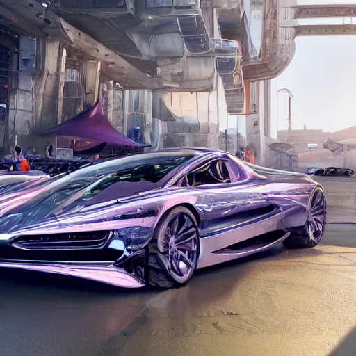 Prompt: car show : motherboard forms designed by zaha hadid, sci-fi futuristic ultra realistic photography, keyshot render, octane render, unreal engine 5 lumen, high oiled liquid glossy specularity reflections, ultra detailed, golden hour, dramatic lighting 4k, 8k, 16k in the style ofblade runner 2049 Cyberpunk 2077 ghost in the shell thor 2 marvel film : tilt shift: sharp focus