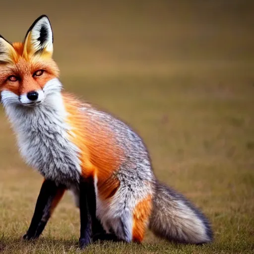 Image similar to A fox wearing a t-shirt and jeans.