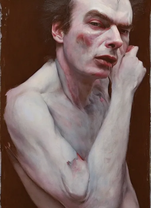 Image similar to sid vicious by jeremy lipking egon schiele gottfried helnwein