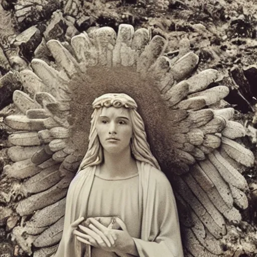 Prompt: “a biblical accurate angel qatching over a doomed earth, 35mm photography, found footage, cursed image.” —width 1930 —height 1080 —steps 30