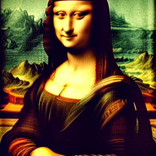 Image similar to leonardo davinci monalisa with a cats face