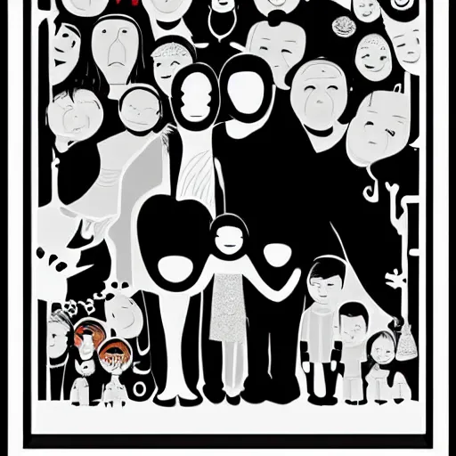 Image similar to a poster design of a miserable black family by adhira putra,