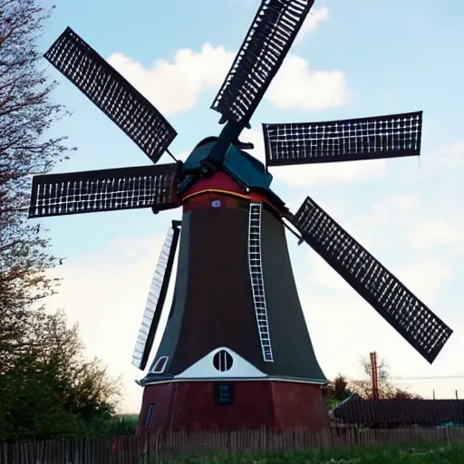 Prompt: dutch windmill gundam