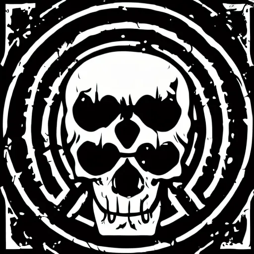 Image similar to death metal themed skull shaped microphone vector logo for a record label, dark, horrorcore, grunge, golden ratio