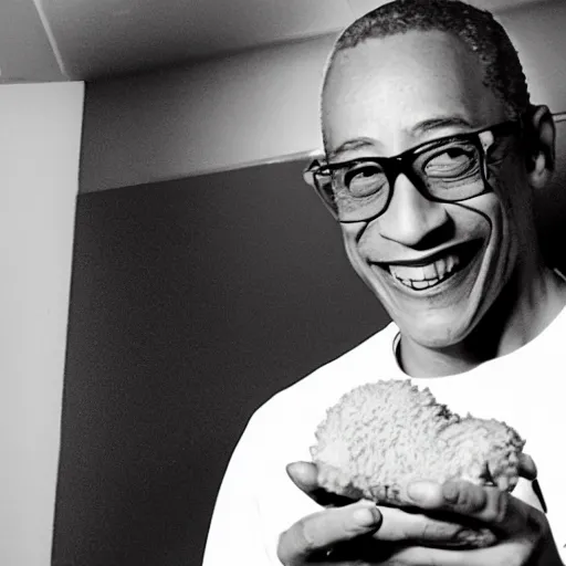 gus fring smiling and holding a chicken nugget, | Stable Diffusion ...