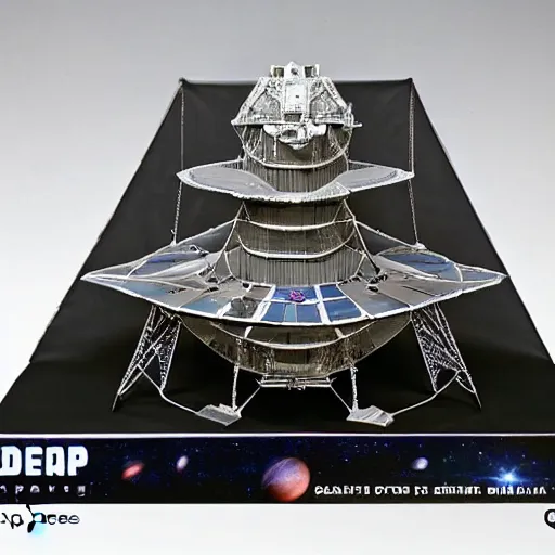 Image similar to deep space 9, scale model, made of diamond