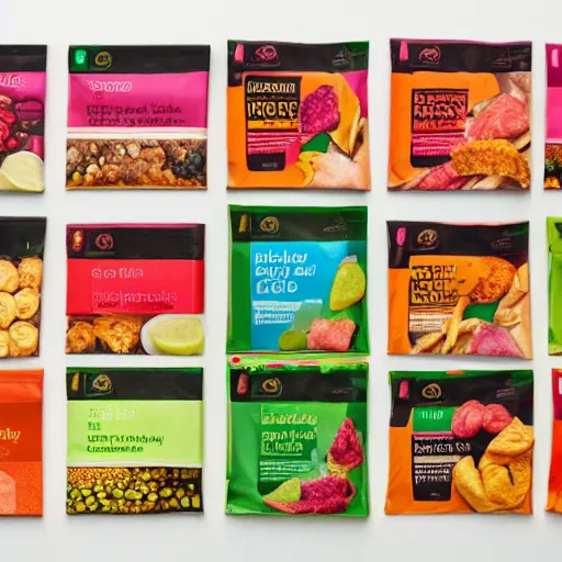 Image similar to bright packaging for waitrose snack foods