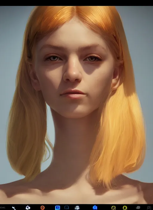 Image similar to android portrait, trending in artstation, cinematic lighting, studio quality, smooth render, unreal engine 5 rendered, octane rendered, art style by klimt and nixeu and ian sprigger and wlop and krenz cushart.