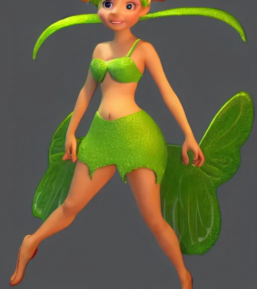 Image similar to Fanart 3D model of tinkerbell the destroyer of worlds, trending on artstation, cycles render, character sculpt, perfect lighting, highly detailed background, For Hire 3D artist, Pixar and Industrial