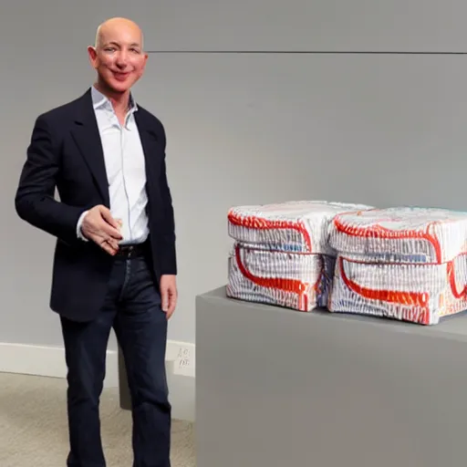 Prompt: jeff bezos wearing diapers