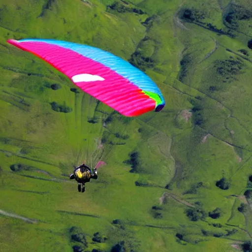 Image similar to hyperrealistic turtle paragliding