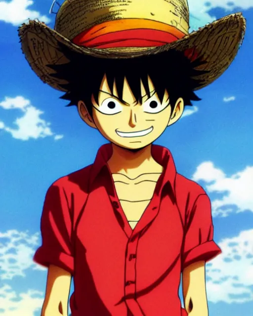 Image similar to luffy, art by makoto shinkai and alan bean, yukito kishiro