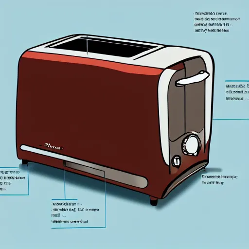 Prompt: anatomical diagram of a toaster