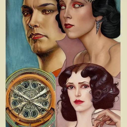 Prompt: an art nouveau, ( streamline moderne ), multi - ethnic and multi - racial portrait in the style of charles dulac and donato giancola and anna dittmann. very large, clear, expressive, and intelligent eyes. symmetrical, centered, ultrasharp focus, dramatic lighting, photorealistic digital matte painting, intricate ultra detailed background.