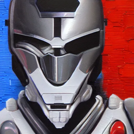 Image similar to ghost in the shell, robocop, impasto, oil painting, detail,