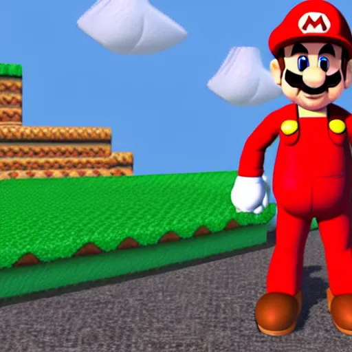 Image similar to Xavi Hernandez as mario in super mario 64