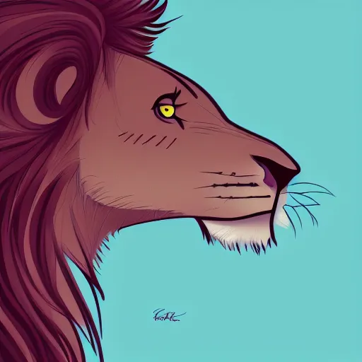 Prompt: Cute lion, Behance, illustration, vector, sharp focus, 4k