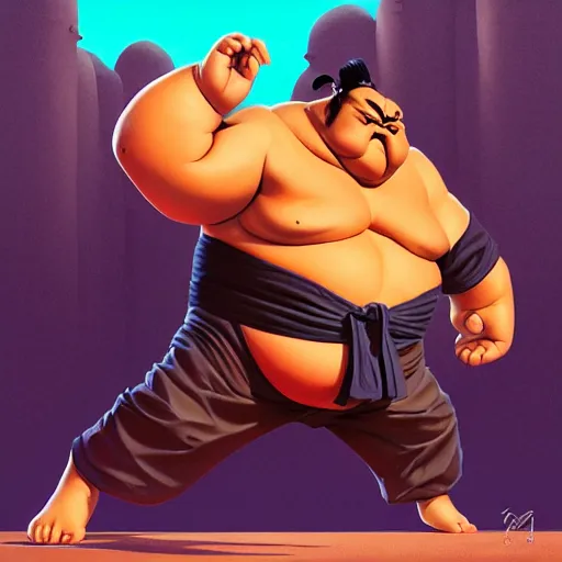 Prompt: a sumo that is also a ninja with sparkly hands, sumo pose, 3d, photo, behance hd by Jesper Ejsing, by RHADS, Makoto Shinkai and Lois van baarle, ilya kuvshinov, rossdraws, global illumination, 90s