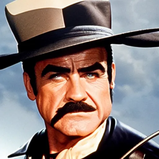 Prompt: Young Sean Connery as Zorro 4K detail