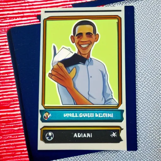 Image similar to A Pokémon card of Barack Obama,