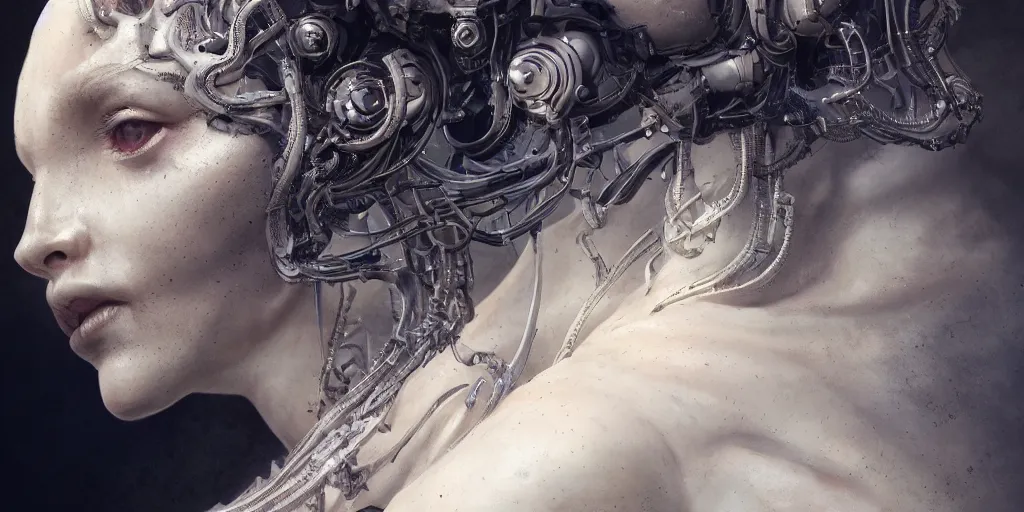 Prompt: hyperrealistic photography of a highly detailed gorgeous cyborg female parts, westworld opening scene, in the style of beth cavener, jin kagetsu, james jean and wlop, highly detailed, face symmetry, masterpiece,, sharp focus, intricate concept art, ambient lighting, 8 k, artstation