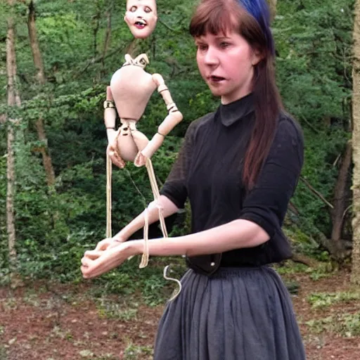 Image similar to a real person on marionette strings