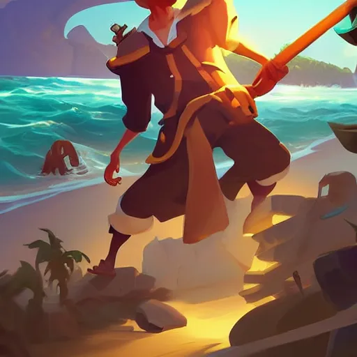 Image similar to painting treasure on sea of thieves game smooth median photoshop filter cutout vector, behance hd by jesper ejsing, by rhads, makoto shinkai and lois van baarle, ilya kuvshinov, rossdraws global illumination