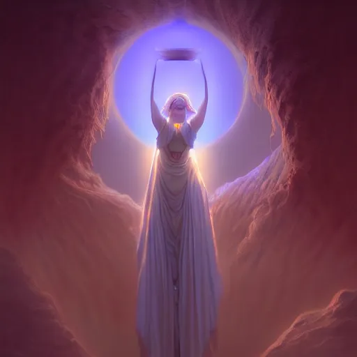 Image similar to goddess of light, detailed matte fantasy painting, cinematic lighting, deviantart artstation, by michael whelan