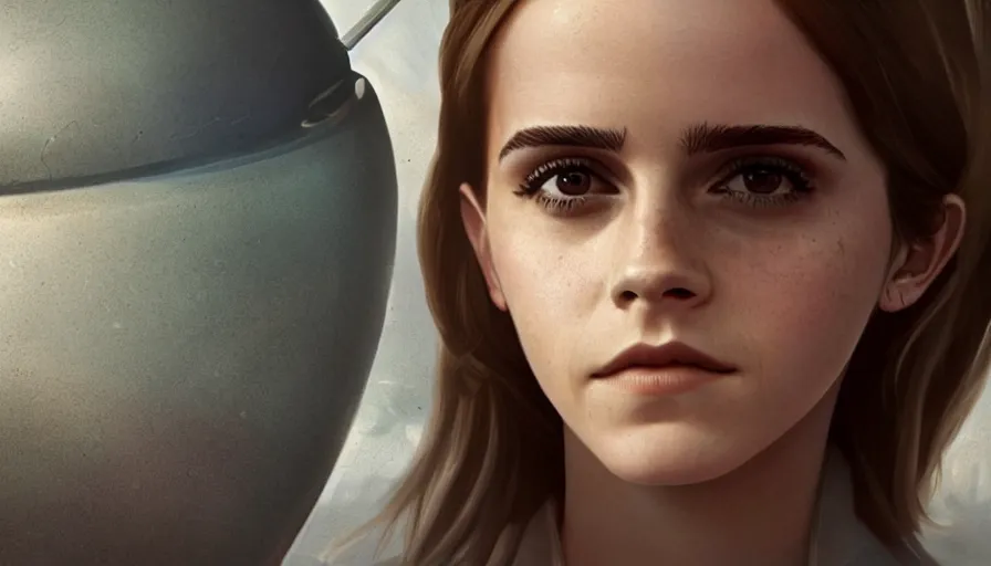 Image similar to Emma Watson is an android, hyperdetailed, artstation, cgsociety, 8k