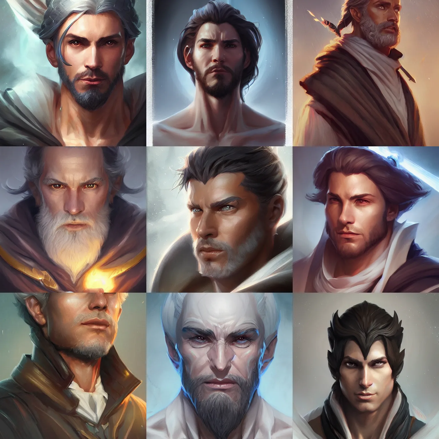 Prompt: male neoclassical wizard, art by artgerm and greg rutkowski and magali villeneuve, d & d, portrait, highly detailed, headshot, digital painting, trending on artstation, concept art, sharp focus, illustration