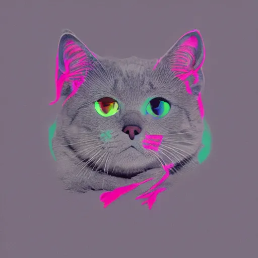 Prompt: gray cat as a tame Impala album