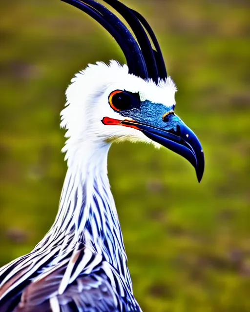 Image similar to closeup picture of secretarybird in savannah, captured on iphone, dlsr, photography