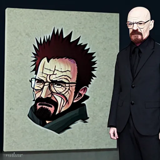 Image similar to walter white becomes naruto in horror film by van gough