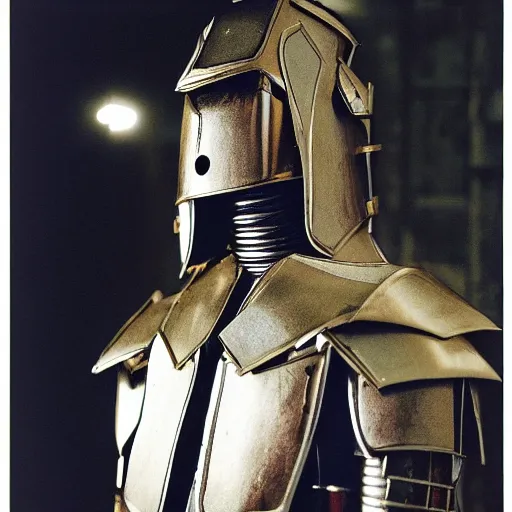 Image similar to a paladin wearing issey miyake armor in a club, portrait, fashion photography, by davide sorrenti, jemal shabazz, nan goldin