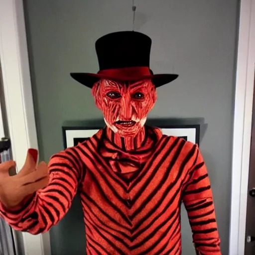 Image similar to tinder photo of Freddy Krueger