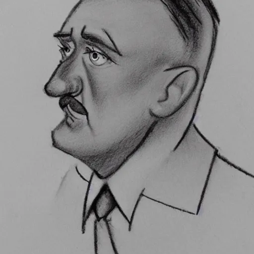 Image similar to milt kahl pencil sketch of adolf hitler