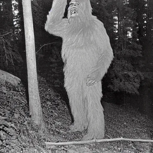 Prompt: the 1967 Patterson Bigfoot photo from another angle