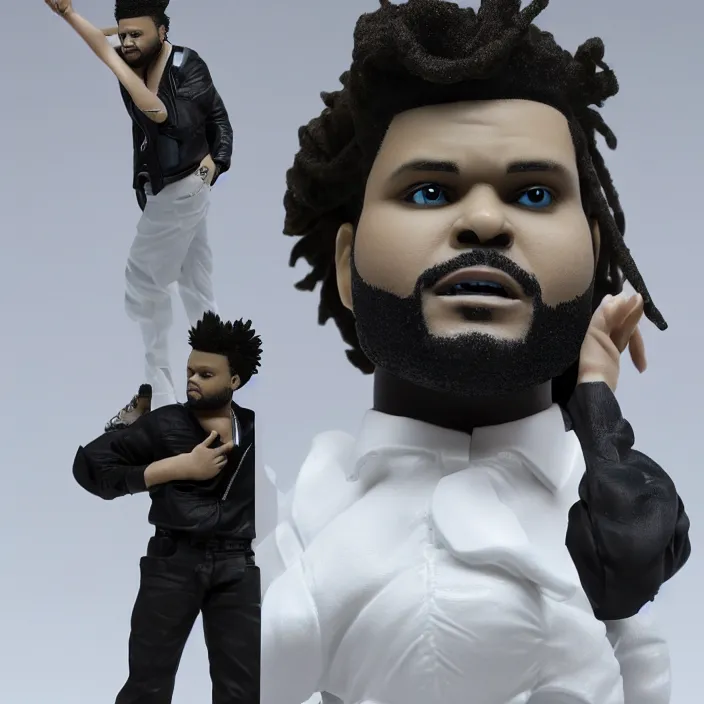 Image similar to the weeknd, a goodsmile figure of the weeknd, figurine, detailed product photo