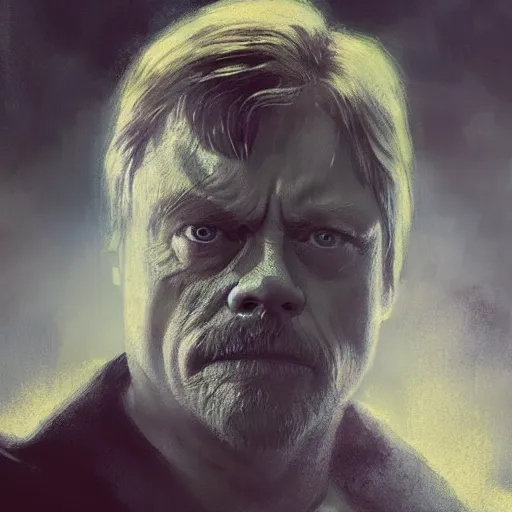 Image similar to A portrait of mark hamill, angry, sith, star wars art, art by greg rutkowski, matte painting, trending on artstation