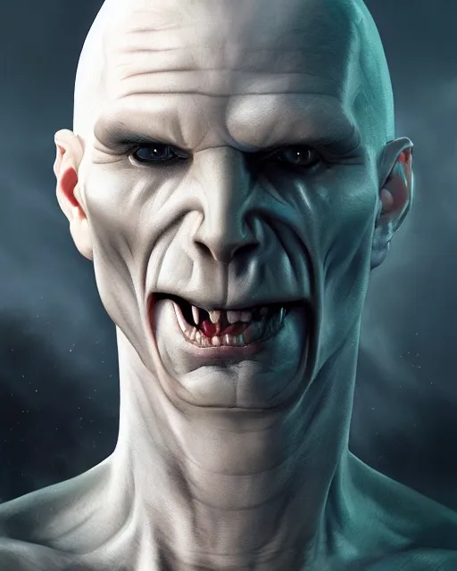 Image similar to portrait of lord voldemort, hyper realistic face, beautiful eyes, character art, art by mark brooks, hyperdetailed, cryengine, trending on artstation, digital art