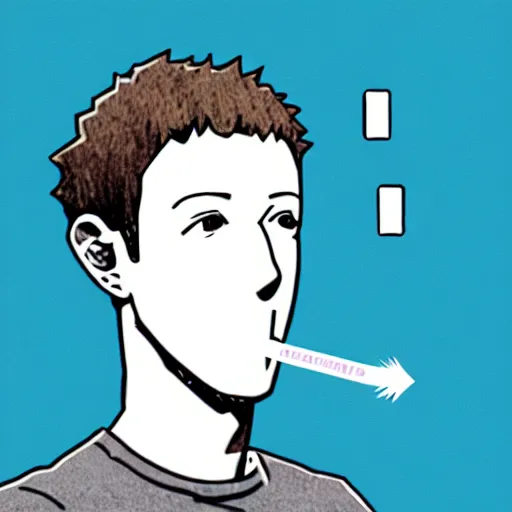 Image similar to anime Mark Zuckerberg putting a sugar cube in his mouth