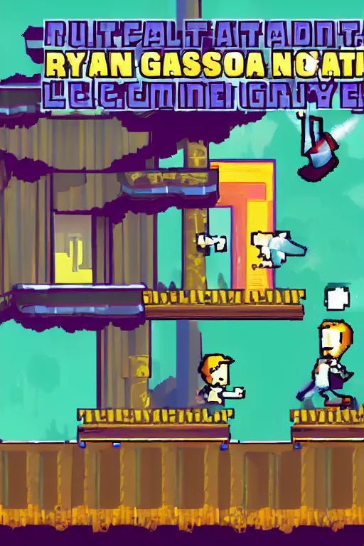 Image similar to ryan gosling platformer, in-game screenshot