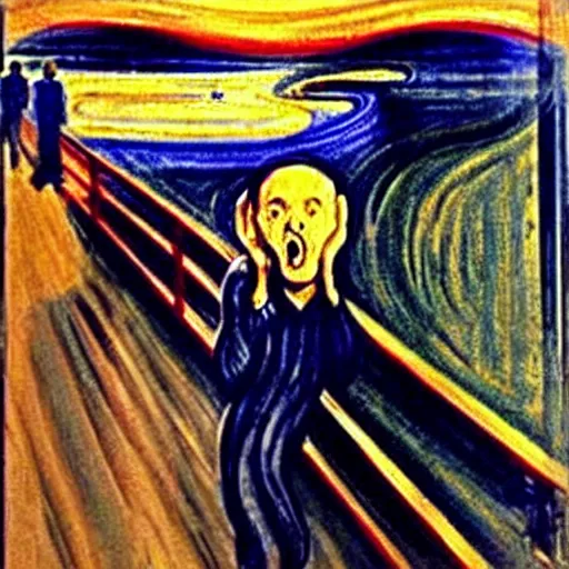 Prompt: Chris Evans in Munch's The Scream