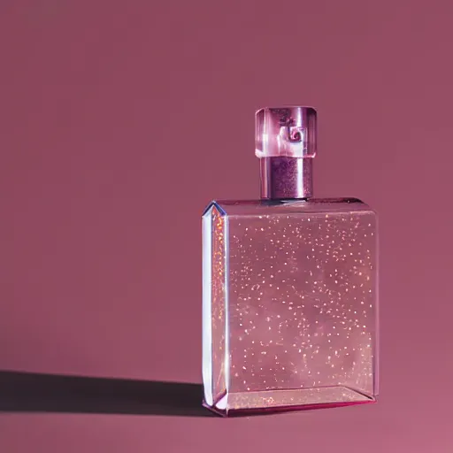 Image similar to perfume bottle surrounded by artistic galactic water waves