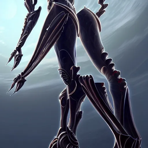 Image similar to highly detailed exquisite warframe fanart, worms eye view, looking up at a giant 500 foot tall beautiful saryn prime female warframe, as a stunning anthropomorphic robot female dragon, sleek smooth white plated armor, unknowingly posing elegantly over your view, walking toward you, you looking up from the ground between the magnificent towering robotic legs, giant sharp intimidating robot dragon feet, cute robot dragon head far up in the sky, you're nothing but a bug to her, proportionally accurate, anatomically correct, sharp claws, two arms, two legs, camera close to the legs and feet, giantess shot, upward shot, ground view shot, leg and thigh shot, epic shot, high quality, captura, realistic, professional digital art, high end digital art, furry art, macro art, giantess art, anthro art, DeviantArt, artstation, Furaffinity, 3D realism, 8k HD render, epic lighting, depth of field