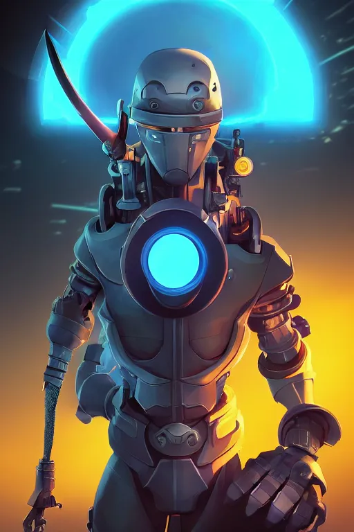 Image similar to epic mask helmet robot ninja portrait stylized as fornite style game design fanart by concept artist gervasio canda, behance hd by jesper ejsing, by rhads, makoto shinkai and lois van baarle, ilya kuvshinov, rossdraws global illumination radiating a glowing aura global illumination ray tracing hdr render in unreal engine 5