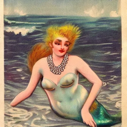 Image similar to arresting mermaids, vintage, realistic